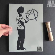 Banksy Anarchy Guard Stencil Home decor graffiti art craft - Ideal Stencils Ltd