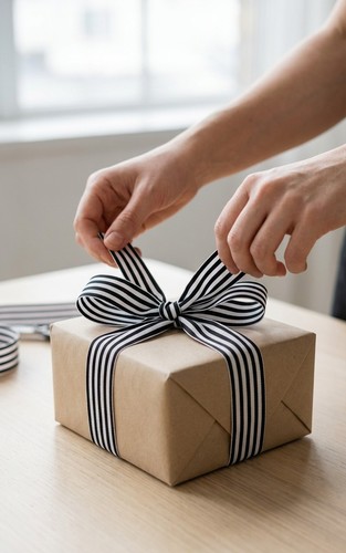 25mm black and - black, ribbon