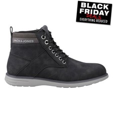 Jack & Jones Denver Combo Designer Casual Ankle Boots Mens Black