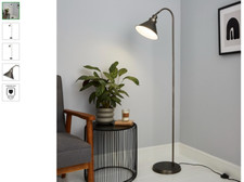 Didsbury Smooth Pewter Floor Lamp Grey Metal Soft Industrial Feel