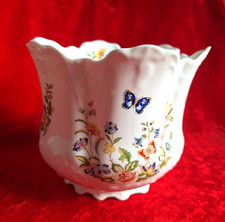 AYNSLEY COTTAGE GARDEN FLUTED PLANT POT 16CMS Diameter x 14CMS High