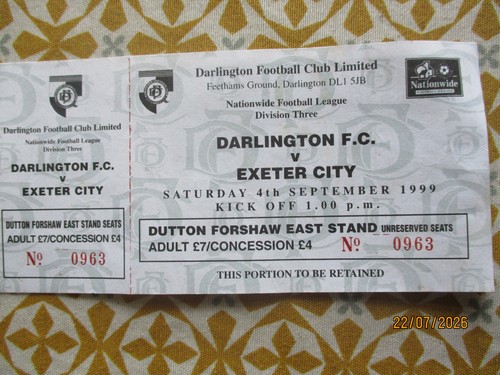 Ticket darlington versus - ticket,