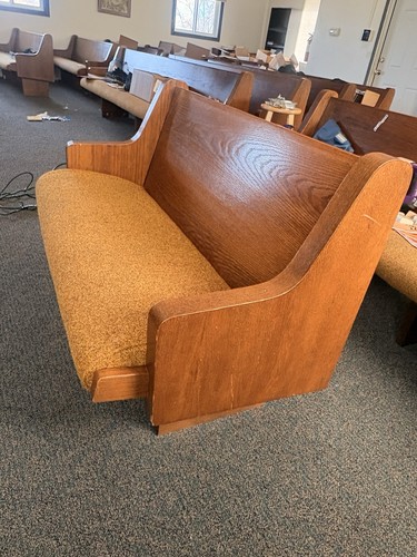 Old antique church pews - old,