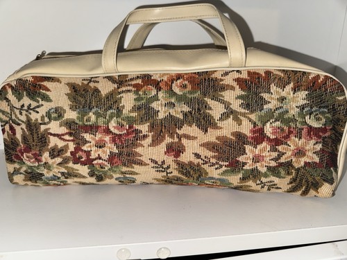 Vintage tapestry carpet bag - tapestry,