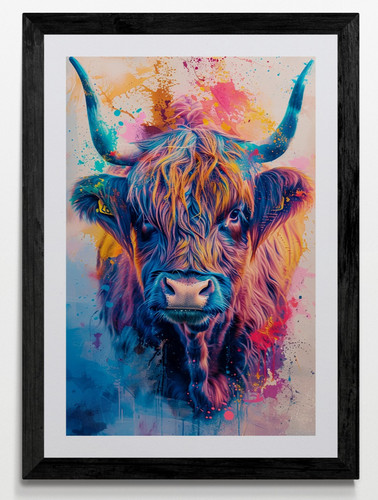 Highland cow framed - highland,