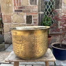 Vintage Metal Planter Brass