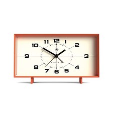 Newgate® - Wideboy Alarm Clock Orange Retro Cream Arabic Dial Silent Quartz
