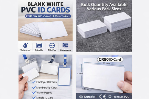 White blank plastic cards - blank,