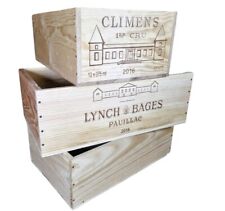 Pack of 3 Wooden Box Crates -12 Half bottle size HOME STORAGE SHOP DISPLAY BOXES