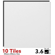 Suspended Ceiling 595mm x595mm EasyClean Wipeable Waterproof 600 x 600mm 10Tiles