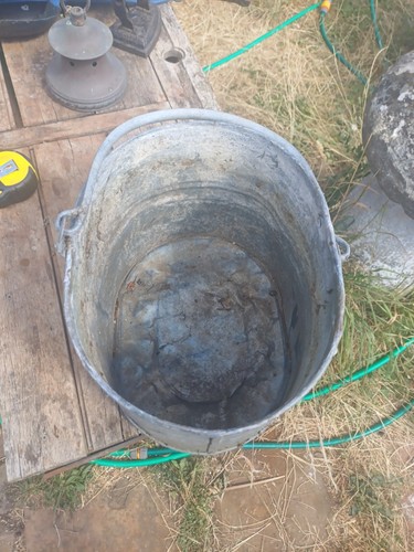 Vintage galvanised mop bucket - vintage,