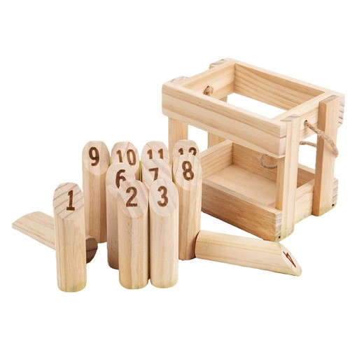 Wooden molkky game set - wooden,