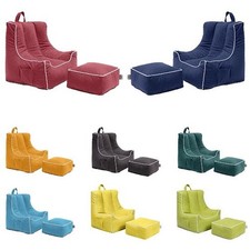 Kids Bean Bag Chair With Footstool | Toddler Indoor Gaming Beanbag Armchair