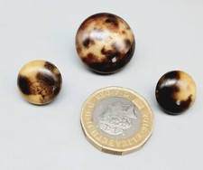 3 Antique Vintage Turned Horn