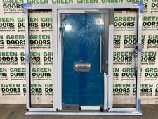 FRONT DOOR WITH SIDELIGHTS ALUMINIUM EXTERNAL EXTERIOR GREY BAR HANDLE NEW WIDE