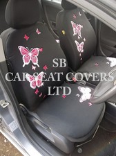 TO FIT A SUZUKI GRAND VITARA CAR, SEAT COVERS, ROSSINI PINK BUTTERFLY + MAT SET