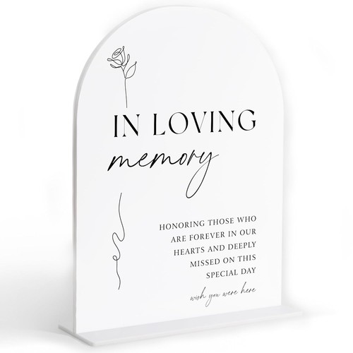 White acrylic wedding sign - white,