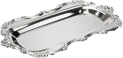 Silver serving tray vintage - tray,