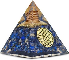 Lapis Lazuli Orgonite Pyramid EMF Orgone Healing Crystal Meditation Positivity