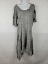 LAUREN VIDAL Acier Gray Crinkle Story Dress Size 18 Womens Polyester & Viscose