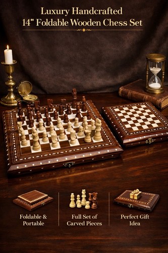 Premium handmade wooden chess - wooden,
