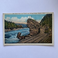 Giant Rock And Trolley Line Through Gorge Niagara Falls NY VTG UNP