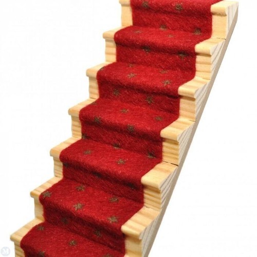 Garnet red stair carpet - garnet, dolls