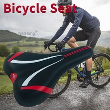 BLACK BICYCLE BIKE CYCLE MTB SADDLE MOUNTAIN ROAD SPORTY SOFT PLUS PADDED SEAT