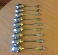 SET OF NINE VINT.SILVER PLATED TABLE/ SERVING SPOONS BY "BENARES"22cm LENGTH