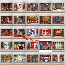 Christmas Santa Claus Photography Backdrop Xmas Tree Background Party Wall Decor