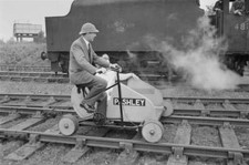 Pashley Cycles owner Dick Pashley driving a quadracycle transportin - Old Photo