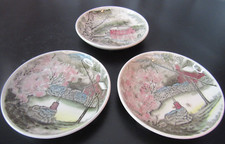 Set Of 3 Johnson Bros Small Scene Plates, Made In England 4 1/4" in diameter