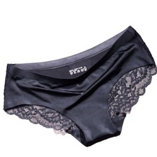 Shiny Satin Silky Knickers Sexy Briefs Women Underwear Lace Panties Seamless