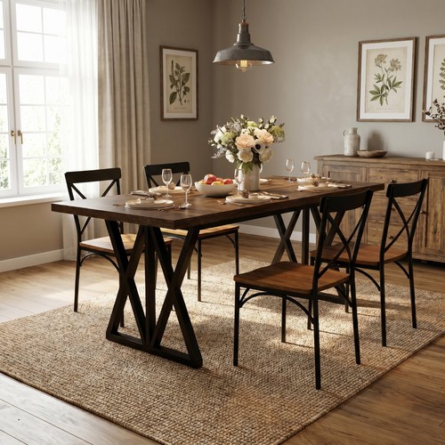 Rectangular dining table - dining,
