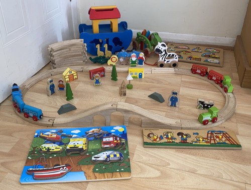 Wooden toy bundle train track - toy,