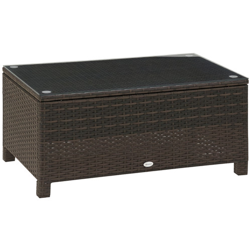 Outsunny rattan side - side, coffee