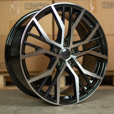 18" VW SCIROCCO 2008-2017 Gloss Black Pol Face Santiago Design 7.5j Alloys X4