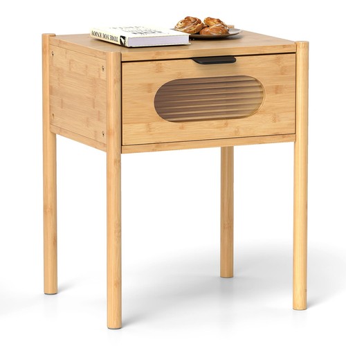Costway bamboo nightstand - costway,