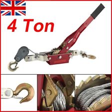 4 Ton Dual Gear Power Puller Heavy Duty 2 Hook Cable Puller Hand Winch Turfer