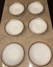 Clifton pattern by Elizabethan Fine Bone China Bowl Set 22ct Gold Plate Vintage