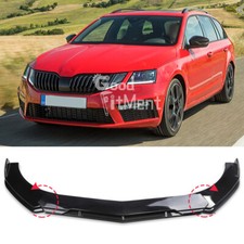 For Skoda Octavia RS 5E Gloss Adjustable Angle Front Bumper Lip Spoiler Splitter