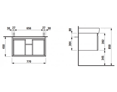 Laufen pro 770mm vanity - 770mm, unit