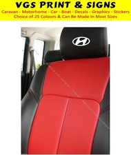 6 x HYUNDAI CAR HEADREST DECALS STICKERS GRAPHICS LOGO CHOICE OF COLOURS