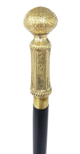 Brass walking stick cane - walking,