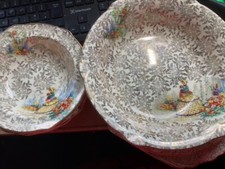 Vintage Shelton Ivory Empire Ware, 5 fruit dishes, serving bowl + 2 plates