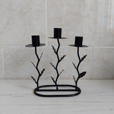 Black Metal Leaf Candle Holder