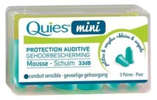 Quies Ear Protection Foam Earplugs Mini - 3 Pairs
