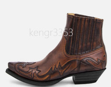 Men's Classic Durable Round Toe Embroidered-Western Cowboy Boots