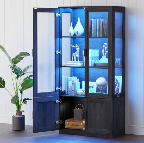Tier curio cabinet glass - curio,
