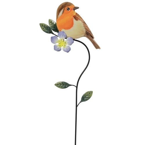 Metal bird pot stake - bird,